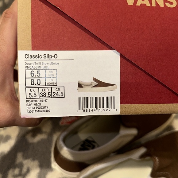 Vans Classic Slip-On Sneakers Desert Twill Brown/Beige New 🆕 & Never Worn 🥰 - Picture 15 of 17